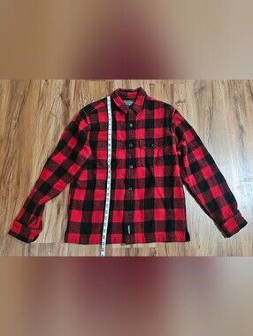 Abercrombie & Fitch Size Men's Small Red & Black Buffalo Plaid Button-Up Jacket